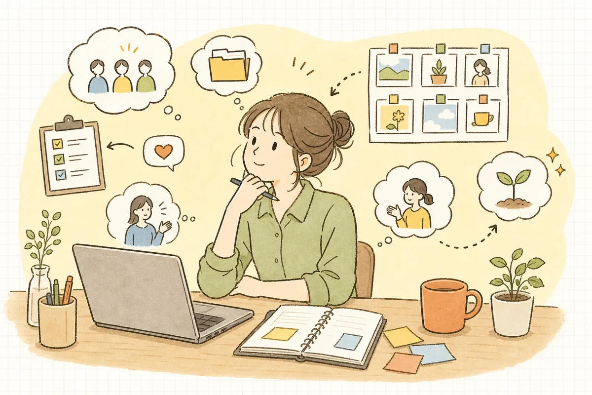 自分ひとりで抱えているSNSアカウントの運用を、いつか誰かに引き継ぐことを考えている企業SNS担当者の情景