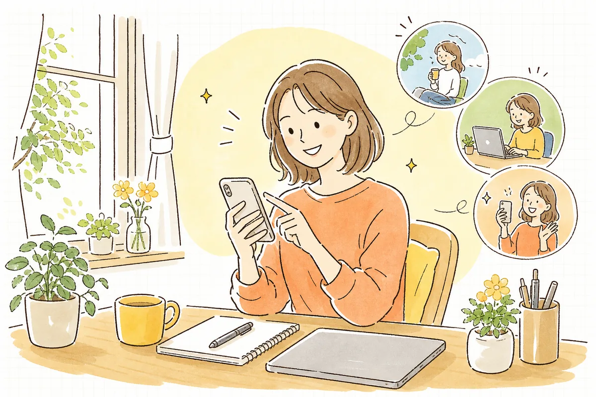 自分のちょうどいい距離感を見つけた中の人が、肩の力を抜いて楽しみながら投稿を続けられるようになった前向きな情景